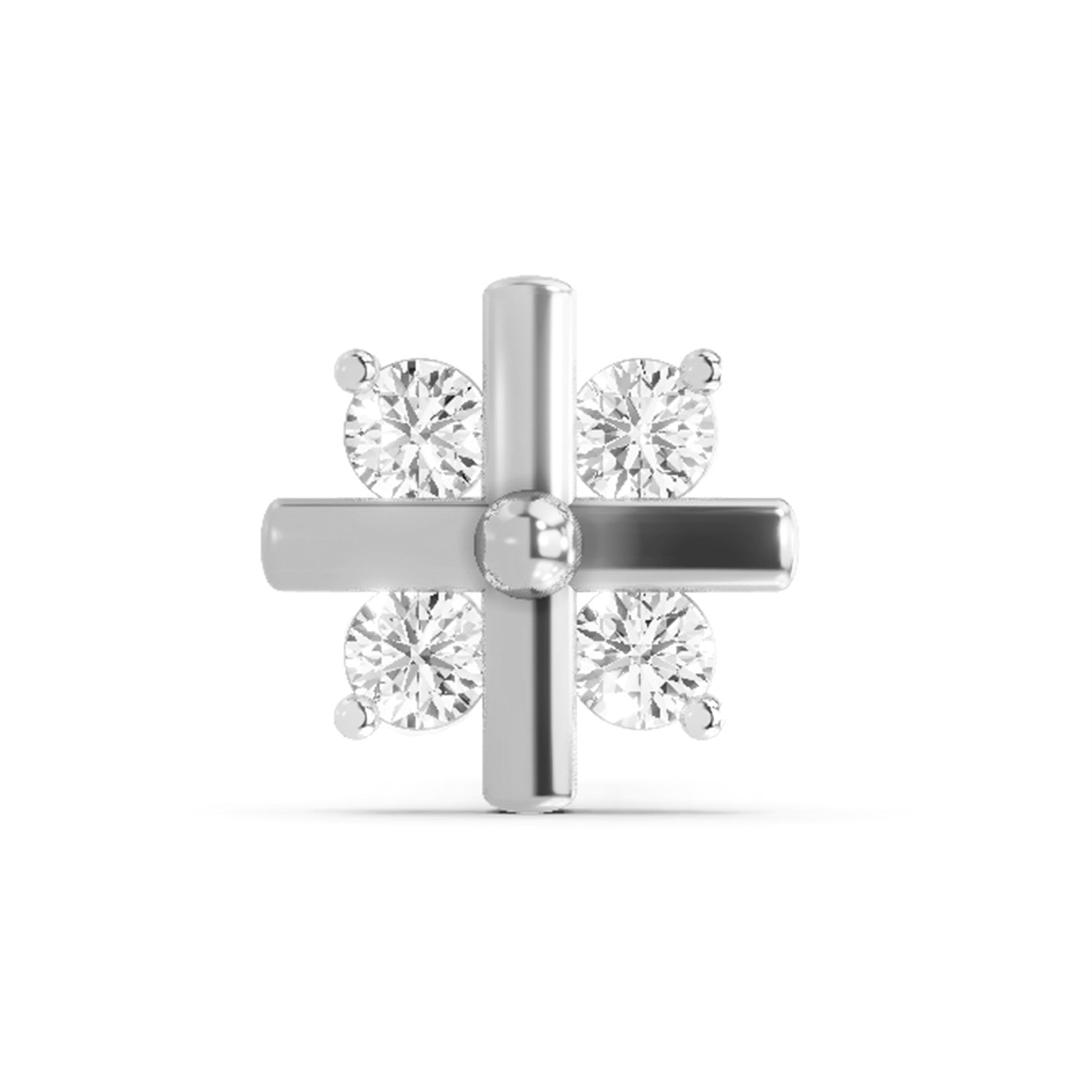 Floral Nosepin 0.06 Ct | 14Kt White Gold