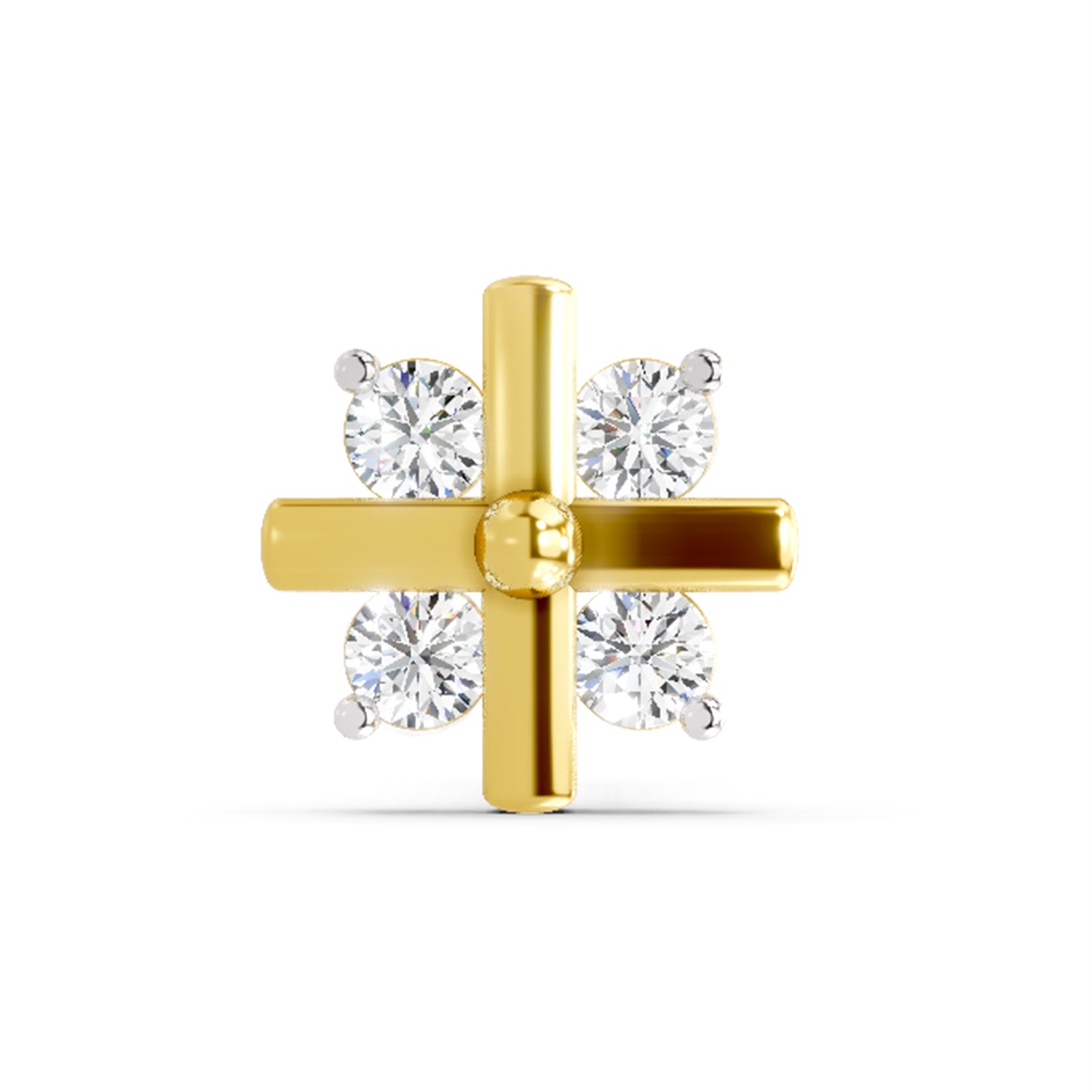 Floral Nosepin 0.06 Ct | 14Kt White Gold