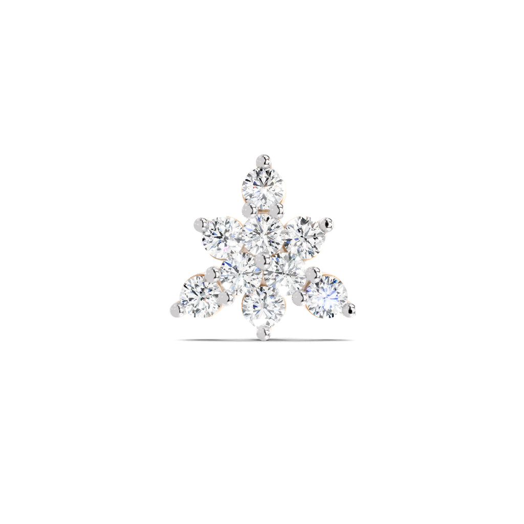 Floral Nosepin 0.11 Ct | 14Kt Yellow Gold