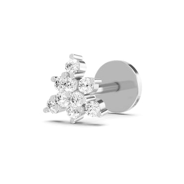 Floral Nosepin 0.11 Ct | 14Kt White Gold
