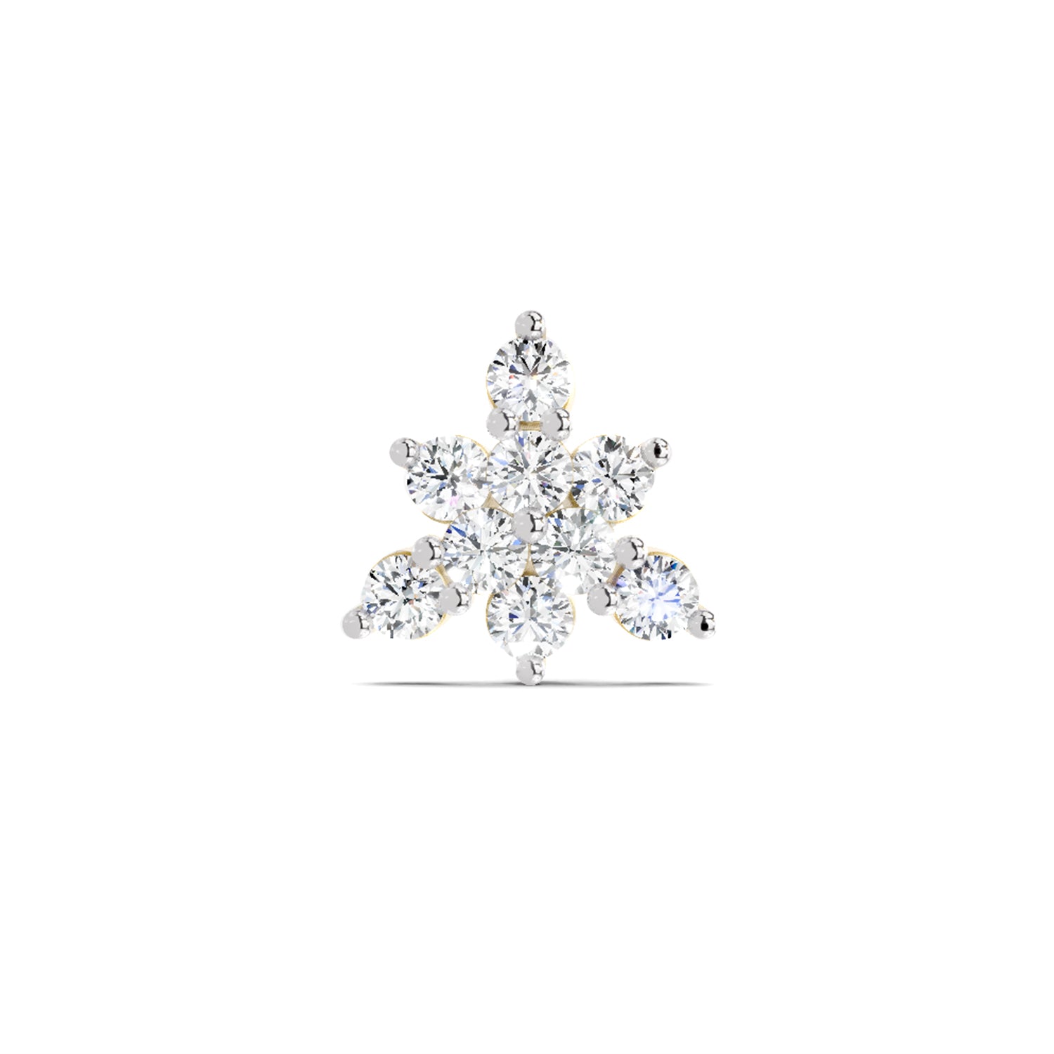 Floral Nosepin 0.11 Ct | 14Kt Yellow Gold