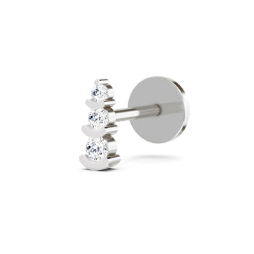 3 Stone Nosepin 0.06 Ct | 14Kt White Gold
