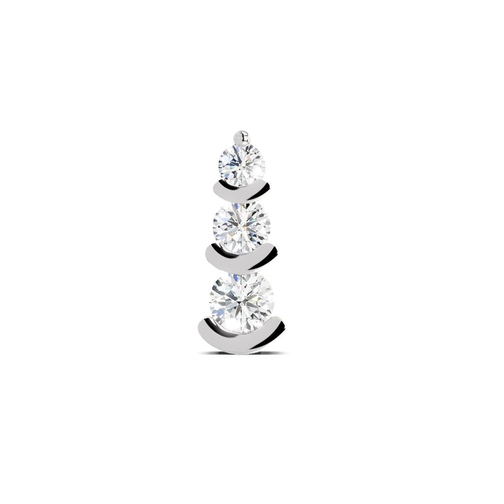 3 Stone Nosepin 0.06 Ct | 14Kt Yellow Gold