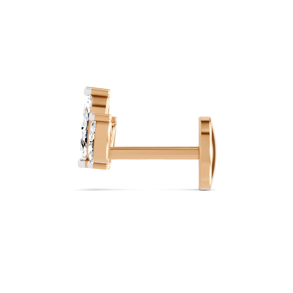 Floral Nosepin 0.26 Ct | 14Kt Yellow Gold