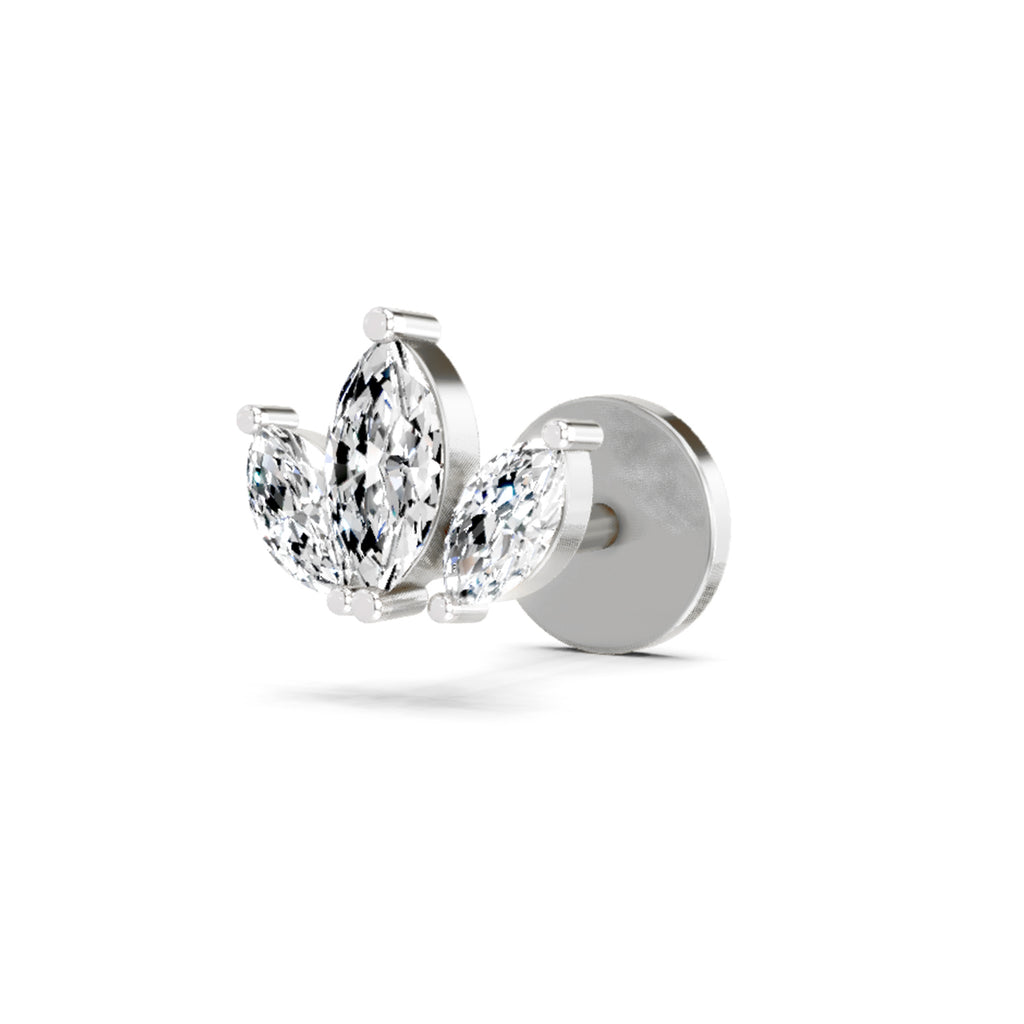 Floral Nosepin 0.26 Ct | 14Kt Yellow Gold
