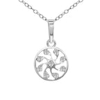 0.19 Ct Pinwheel Diamond Pendant Necklace in 14Kt
