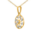 0.19 Ct Pinwheel Diamond Pendant Necklace in 14Kt