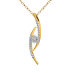 0.2 Ct Cluster Diamond Pendant Necklace in 14Kt