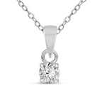 0.1 Ct Classic Solitaire Diamond Pendant Necklace in 14Kt