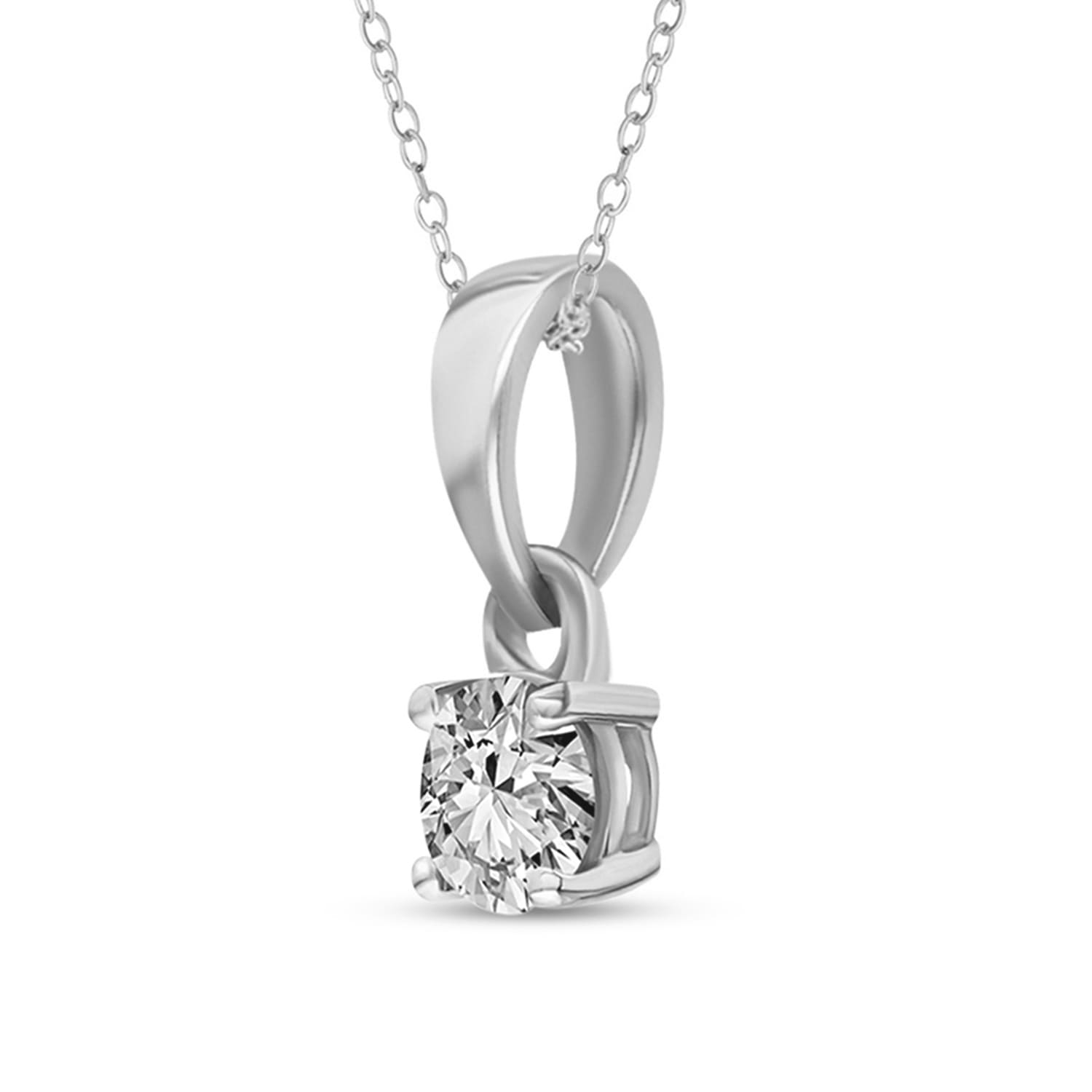 0.2 Ct Classic Solitaire Diamond Pendant Necklace in 14Kt