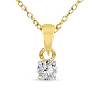 0.2 Ct Classic Solitaire Diamond Pendant Necklace in 14Kt
