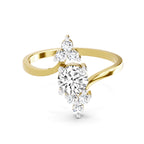 0.71 Round Shape Diamond Swirl Ring | 14K Yellow Gold