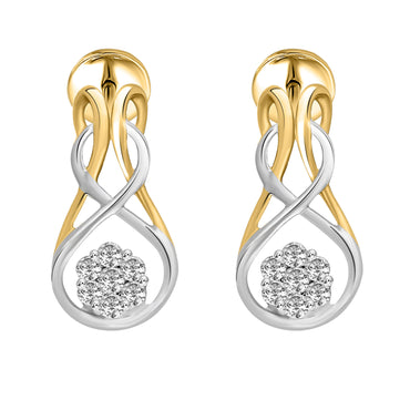 Triani Cluster Fancy Lab Grown Diamonds Earrings 0.14 Ct | 14Kt Yellow Gold