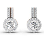 0.88 Ct Round Shape Solitaire Diamond Stud Earrings | 14K Rose Gold