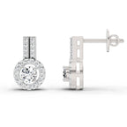 0.88 Ct Round Shape Solitaire Diamond Stud Earrings | 14K Rose Gold