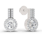 0.88 Ct Round Shape Solitaire Diamond Stud Earrings | 14K Rose Gold