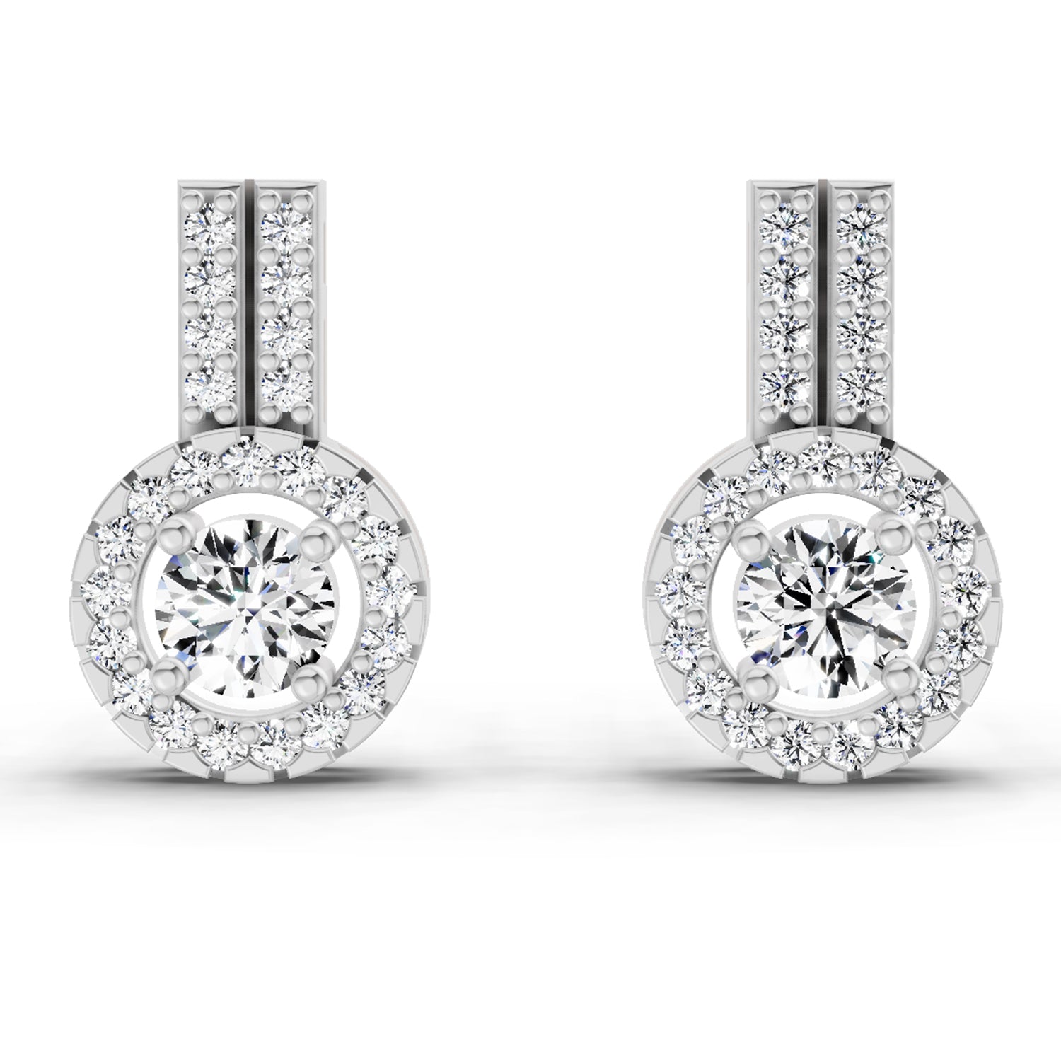 0.88 Ct Round Shape Solitaire Diamond Stud Earrings | 14K Rose Gold