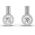 0.88 Ct Round Shape Solitaire Diamond Stud Earrings | 14K White Gold