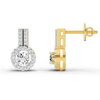 0.88 Ct Round Shape Solitaire Diamond Stud Earrings | 14K Rose Gold
