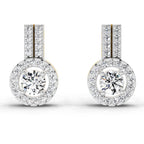 0.88 Ct Round Shape Solitaire Diamond Stud Earrings | 14K Rose Gold