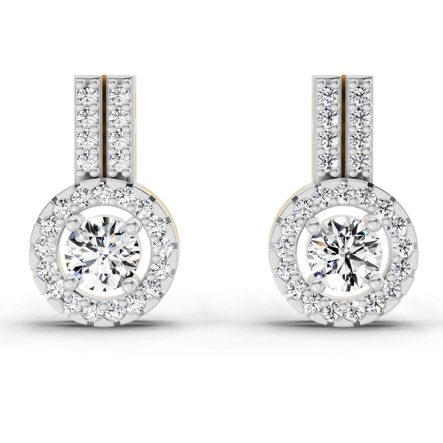 0.88 Ct Round Shape Solitaire Diamond Stud Earrings | 14K Rose Gold