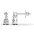 0.89 Ct  Pear-Shaped Diamond Drop Stud Earrings | 14K White Gold