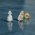 0.75 Ct Pear Stud Earrings | 14K Rose Gold  FG VS Quality Diamonds