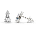 0.75 Ct Pear Stud Earrings | 14K White Gold  FG VS Quality Diamonds