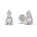 0.75 Ct Pear Stud Earrings | 14K Rose Gold  FG VS Quality Diamonds