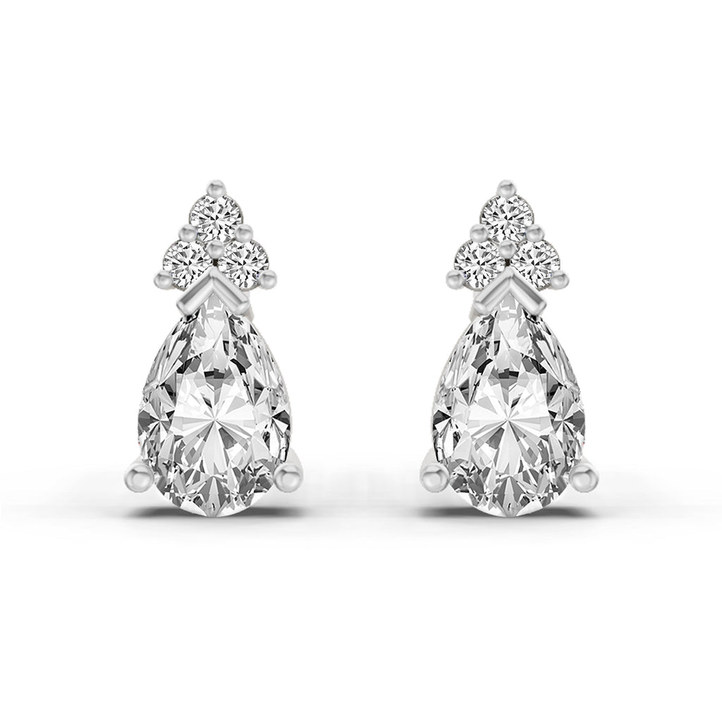 0.75 Ct Pear Stud Earrings | 14K Rose Gold  FG VS Quality Diamonds