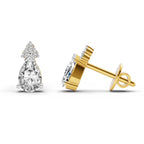 0.75 Ct Pear Stud Earrings | 14K Rose Gold  FG VS Quality Diamonds