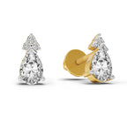0.75 Ct Pear Stud Earrings | 14K Rose Gold  FG VS Quality Diamonds