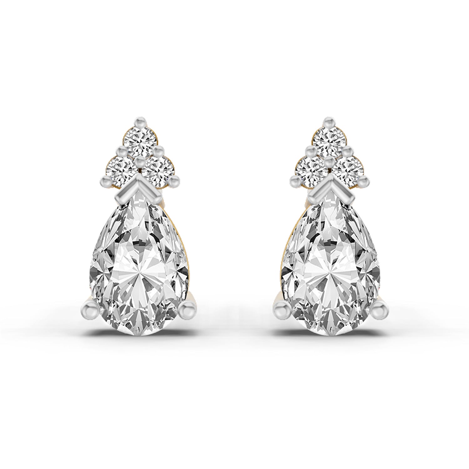 0.75 Ct Pear Stud Earrings | 14K Rose Gold  FG VS Quality Diamonds