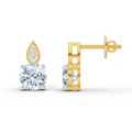 1.64 Ct Round Dangle Earrings | 14K Yellow Gold