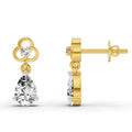 1.22 Ct Pear Shape Dangle Diamond Earrings | 14K Yellow Gold