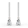 1.11 Ct Pear Shape Dangle Diamond Earrings | 14K White Gold