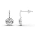 1.14 CtDrop Oval Shape Diamond Earrings | 14K White Gold