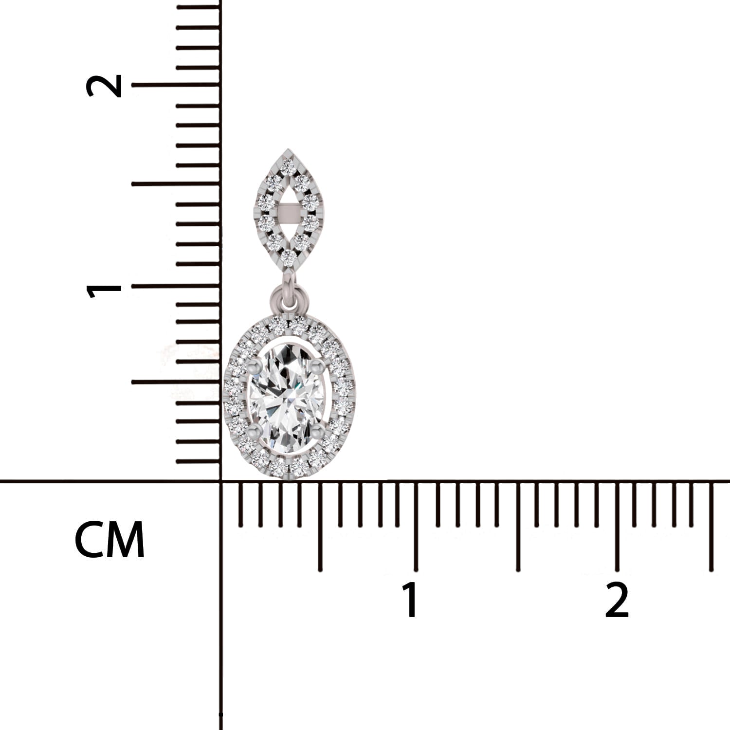 1.42 Ct Oval Shape Dangle Diamond Earrings | 14K Rose Gold