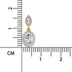 1.42 Ct Oval Shape Dangle Diamond Earrings | 14K Rose Gold
