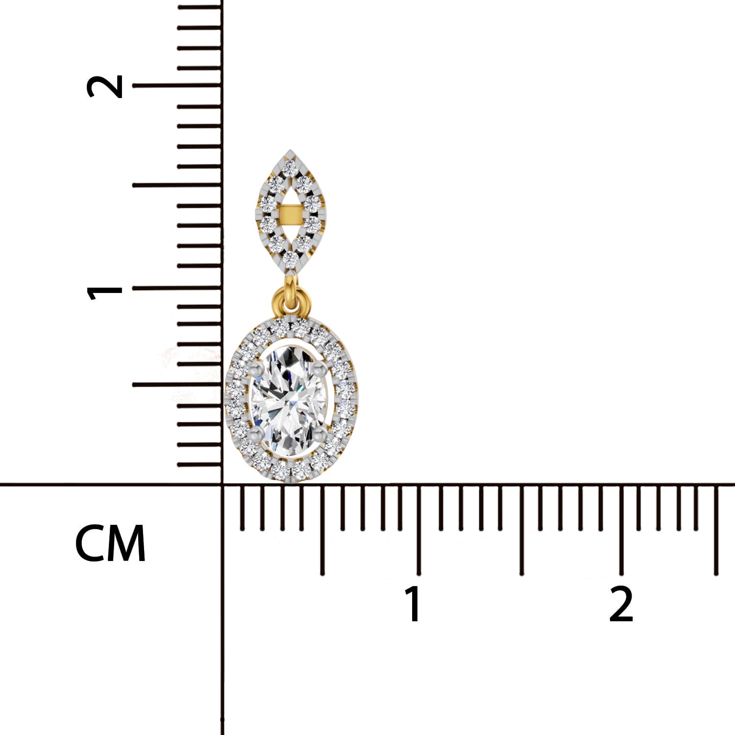 1.42 Ct Oval Shape Dangle Diamond Earrings | 14K Rose Gold