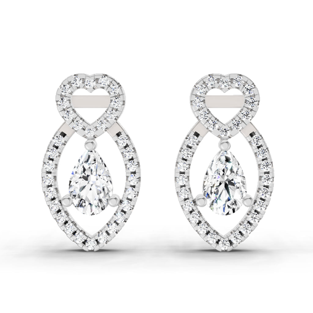 1.45 Ct Pear Shape Diamond Stud Earrings | 14K Rose Gold