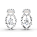 1.45 Ct Pear Shape Diamond Stud Earrings | 14K Rose Gold