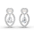 1.45 Ct Pear Shape Diamond Stud Earrings | 14K White Gold