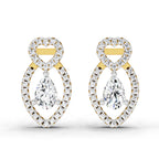 1.45 Ct Pear Shape Diamond Stud Earrings | 14K Rose Gold