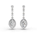1.36 Ct Pear Shape Dangle Diamond Earrings | 14K White Gold