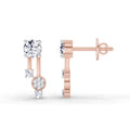 0.61 CtRound Shape Diamond Drop Earrings | 14K Rose Gold