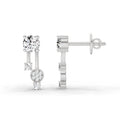0.61 CtRound Shape Diamond Drop Earrings | 14K White Gold