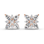 0.66 Ct Marquise Shape Cluster Diamond Earrings | 14K Yellow Gold