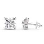 0.66 Ct Marquise Shape Cluster Diamond Earrings | 14K Yellow Gold