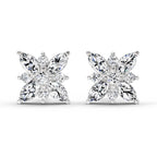 0.66 Ct Marquise Shape Cluster Diamond Earrings | 14K Yellow Gold